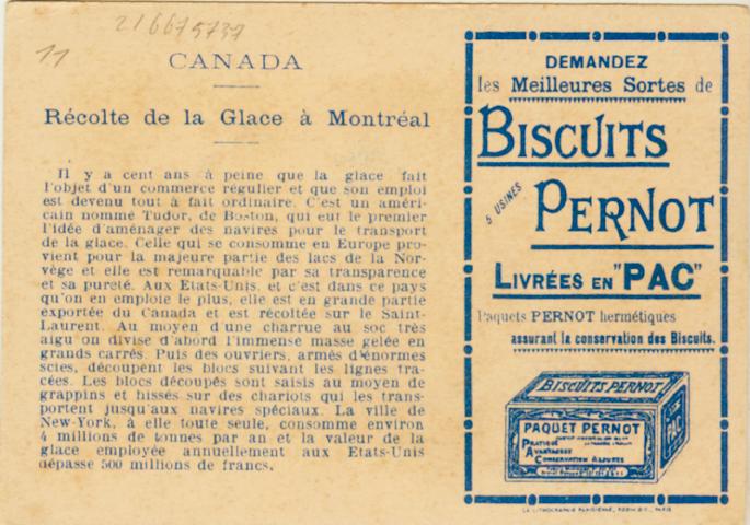 Recolte de Glace in Canada