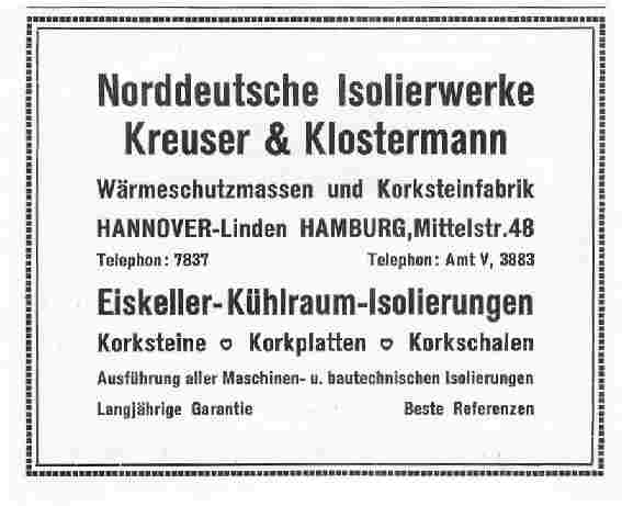 Korksteine - Norddeutsche Isolierwerke Kreuser und Klostermann